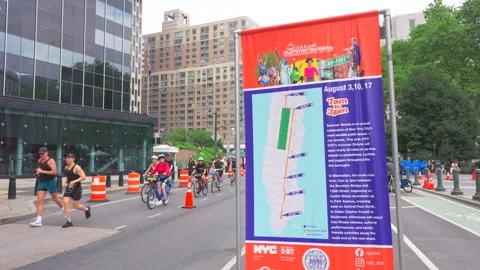 3rd New York Summer Streets 2024 is Kicked Off on August 17, in Manhattan. Video stock 282118087