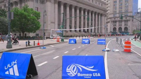 3rd New York Summer Streets 2024 is Kicked Off on August 17, in Manhattan. Stock Footage 282145196