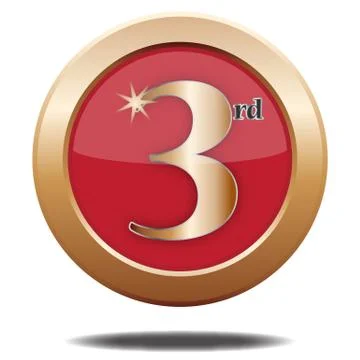 3rd Place Bronze Icon Stock Illustration
