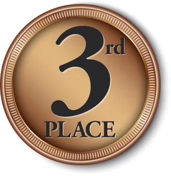 3rd place bronze medal, vector illustration Stock Illustration