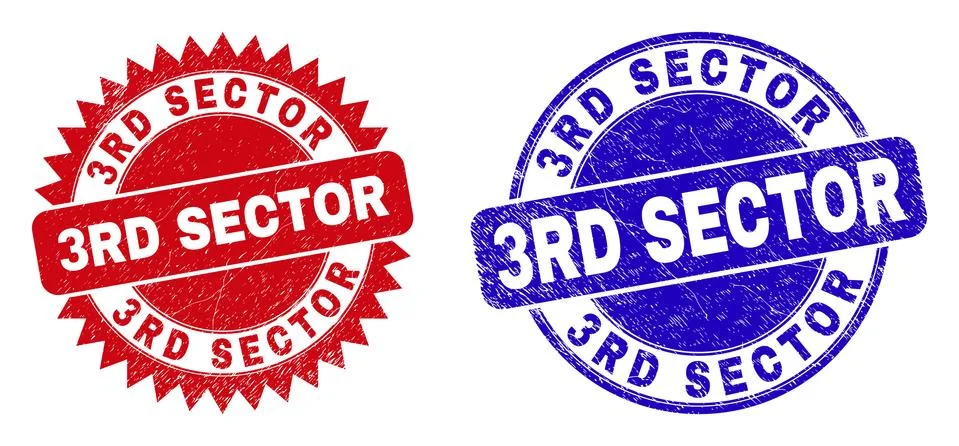 3RD SECTOR Round and Rosette Stamps with Unclean Style 스톡 일러스트