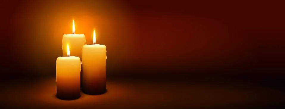 3rd Sunday of Advent - Third Candle - Candlelight Panorama Banner 스톡 일러스트