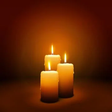 3rd Sunday of Advent - Third Candle - Candlelight Stock Illustration