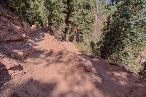 3rd Switchback along North Kaibab Trail at North Rim AZ Stock Photos
