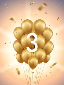 3rd Year Anniversary Background Stock Illustration