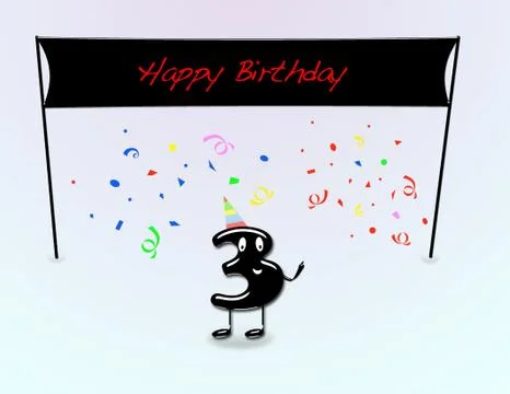 3th birthday party. Stock Illustration