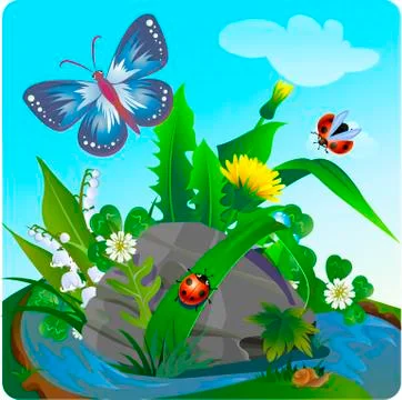 3vector summer illustration  insect  Stock Illustration