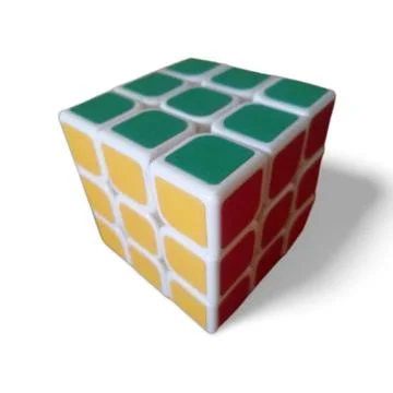 3x3 Rubik Cube in White Foto stock