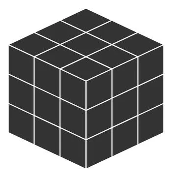 3X3X3 Cube - Vector Icon Illustration Stock Illustration