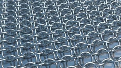 4-in-1 Chain Maille Closeup on Blue Stock Photos