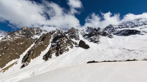 4-1-hd. Formation of clouds on the mountain tops Tseyskogo gorge. Stock Footage 50158632