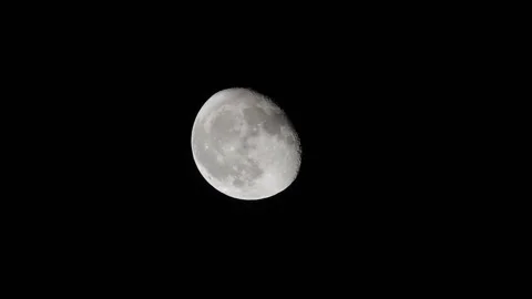 4 in 1! The moon on the black sky, time laps and ordinary video, craters. Stock Footage 120945288