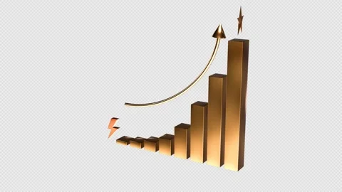 4-in-1 Pack 4K Alpha 3D Lightning Strike Growth Bar Chart Star Reveal Stock Footage 341940387