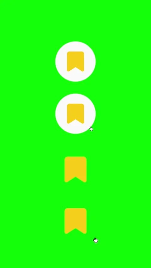 4-in-1 Save Bookmark Icon Animation Pack - Green Screen - 4K Video stock 332893218