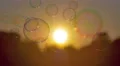 4 in 1 video! Air bubbles by sunset (sunrise) background 4k or 4k+ Resolution