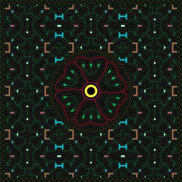 4 of 12 Shipibo Conibo artwork patterns HD set Stock Illustration
