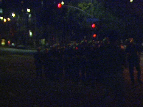 4-29-1992 LA Riots Police Marching in to re-enforce Stock Footage 78236009