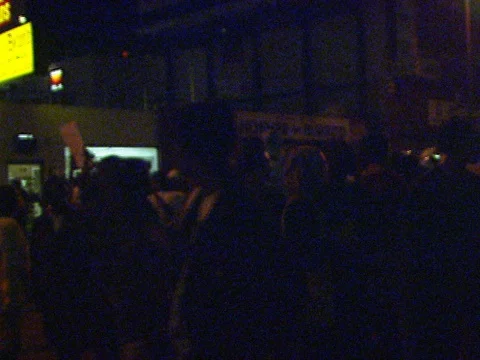 4-29-1992 LA Riots Police walk Step by Step to push Protesters Back Stock Footage 78236873