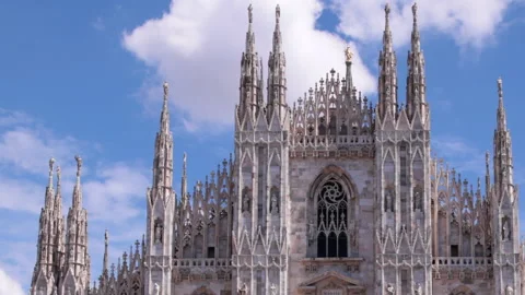 4 Of 5 Time-lapse Duomo Cathedral With Sky Milan Italy Stock Footage 131338766