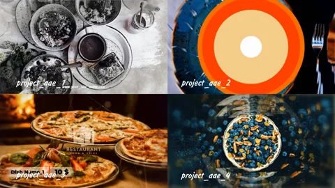 4 AAE - projects in one file. Promo presentation. Stock After Effects