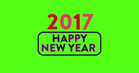 4 Animated Green Screen Text HAPPY NEW YEAR 2017 動画素材 67834633