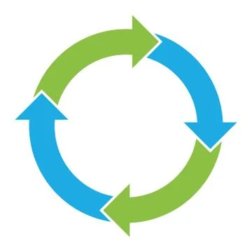 4 arrows in circle Stock Illustration