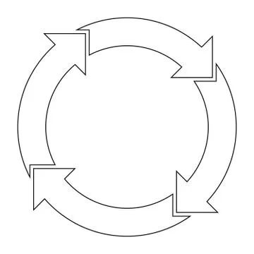 4 arrows in circle Stock Illustration