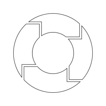 4 arrows in circle Stockillustratie