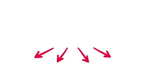 4 arrows red version white background graph. Fast and slow version all in one. Stock Footage 259870484