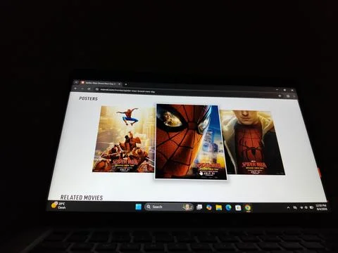 4 Aug 26: Official Marvel website page featuring information about SpiderMan 库存照片