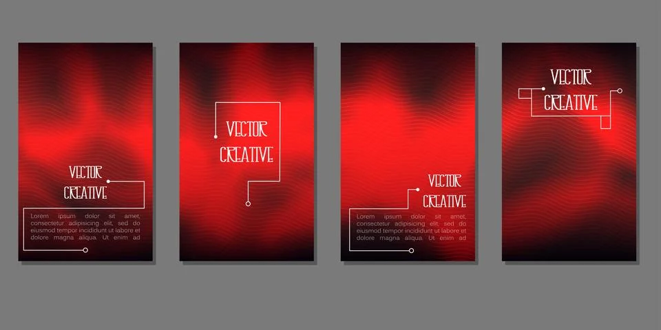 The 4 banners with one theme of design. Smooth light and shadow for flyers, w Stock Illustration