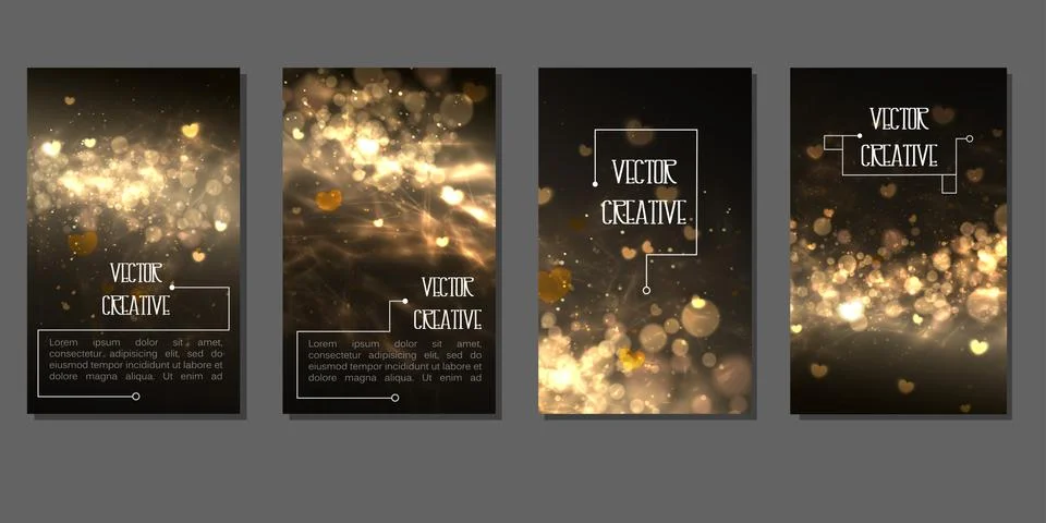 The 4 banners with one theme of design. Smooth light and shadow for flyers, w Illustrazione stock