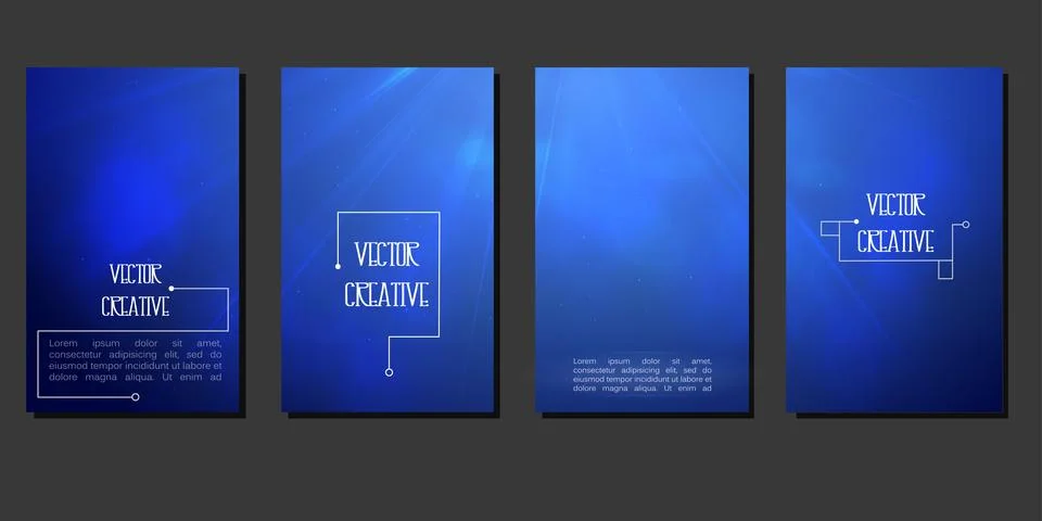 The 4 banners with one theme of design. Smooth light and shadow for flyers, w Stock Illustration