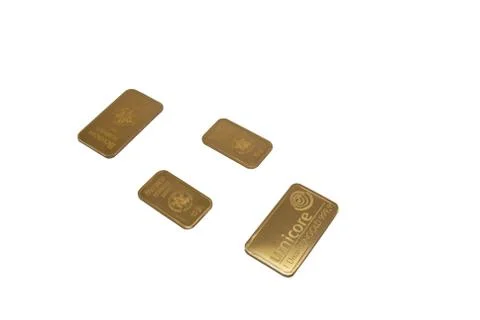 4 bars of gold Stock Photos