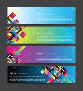4 beautiful horizontal web banners Stock Illustration