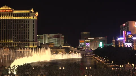 4: The Bellagio Fountains on the Las Vegas Strip Stock Footage