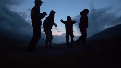 4 best friends dancing Stock Footage 160500061