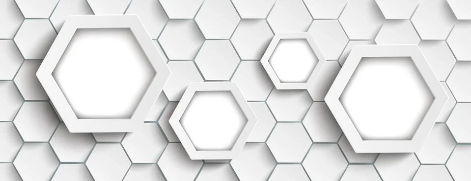 4 Big Hexagons Structure Background Header Illustrazione stock