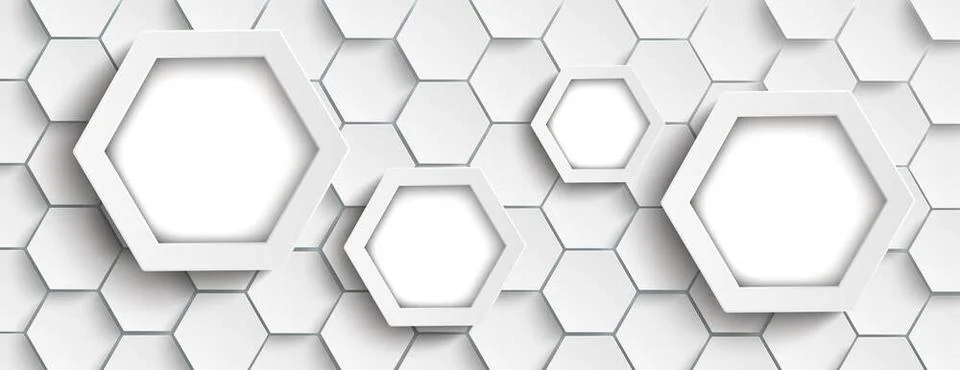 4 Big Hexagons Structure Background Header Hexagon structure on the gray b... 库存照片