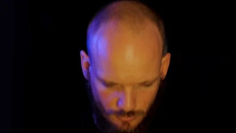 4 Bizarre yellow light stare Stock Footage 112078719