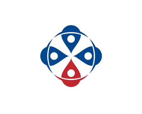 4 blood liquid drop interconnect in circular form Stock Illustration