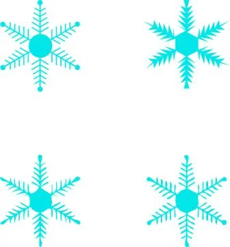 4 blue snowflakes Stock Illustration