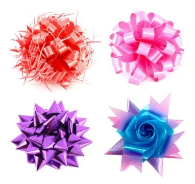 4 bow 4 colour on white background Stock Illustration