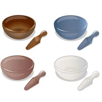 4 bowl and scoop vector Stock Illustration