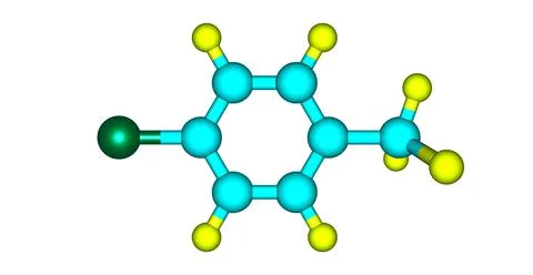 4-chlorotoluene molecular structure isolated on white Stockillustratie