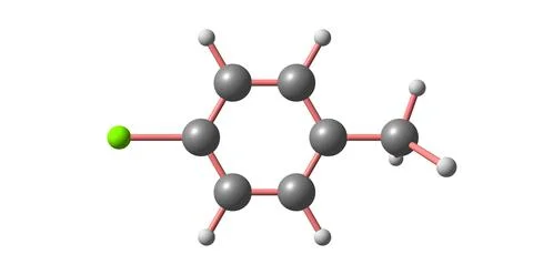 4-chlorotoluene molecular structure isolated on white Stockillustratie