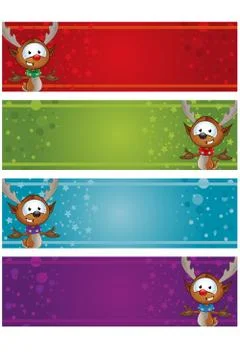 4 christmas banners Illustrazione stock
