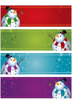 4 christmas banners Stock Illustration