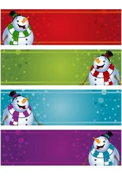 4 christmas banners Stock Illustration