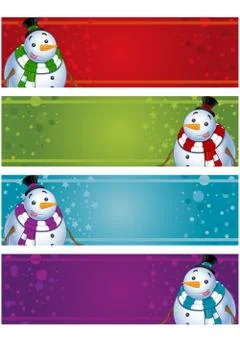 4 christmas banners Stock Illustration